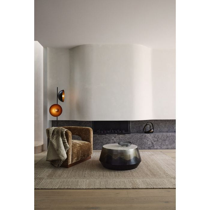 Gold Aged Velvet Armchair – Gold & Walnut
