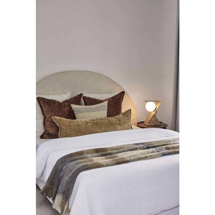 Elena Velvet Feather Cushion – Brown