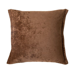 Elena Velvet Feather Cushion – Brown