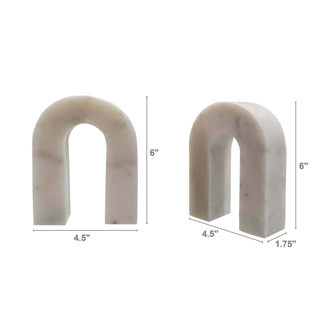 Marble Prism Arc Bookend