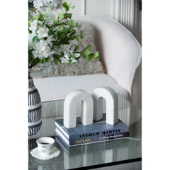Marble Prism Arc Bookend