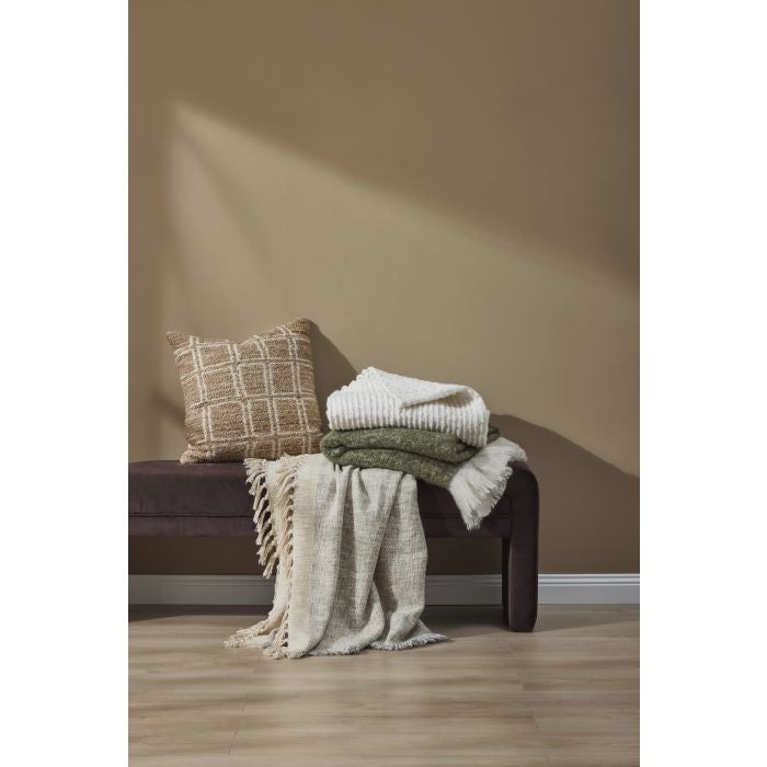 Joseph Textured Throw – Olive Green