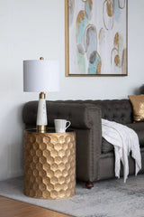 Golden Mirror Top Accent Table