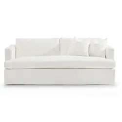 Birkshire 3 Seater Slip Cover Sofa - WHite Linen