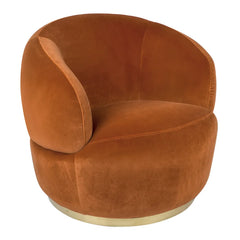 Tubby Swivel Arm Chair - Caramel