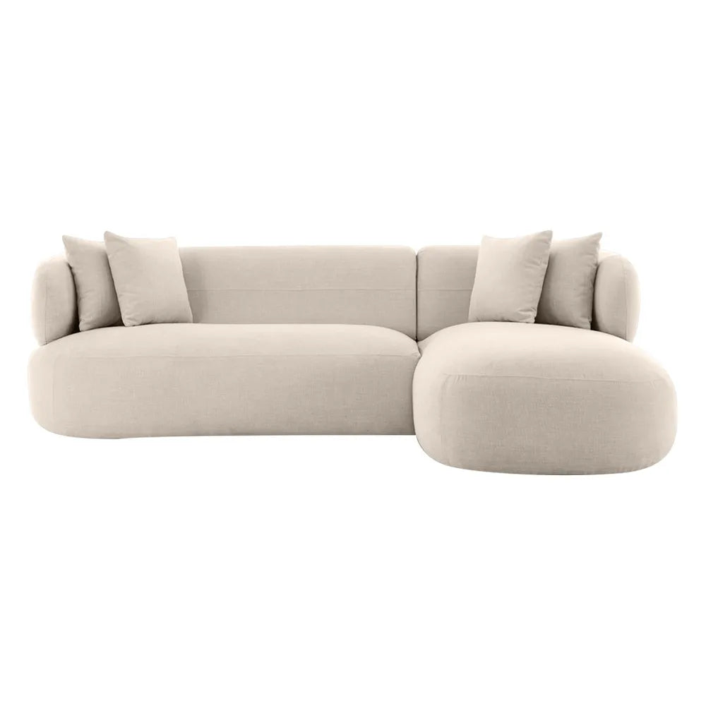 Greenwich 3 Seater Sofa w Right Chaise - Ivory Chenille