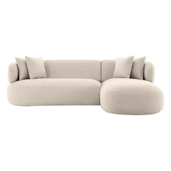 Greenwich 3 Seater Sofa w Right Chaise - Ivory Chenille