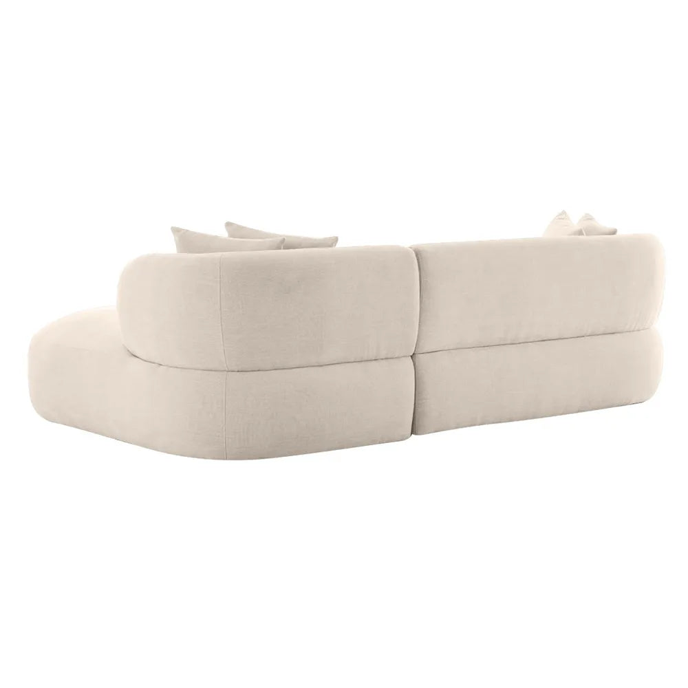 Greenwich 3 Seater Sofa w Right Chaise - Ivory Chenille