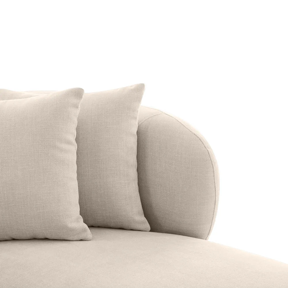 Greenwich 3 Seater Sofa w Right Chaise - Ivory Chenille