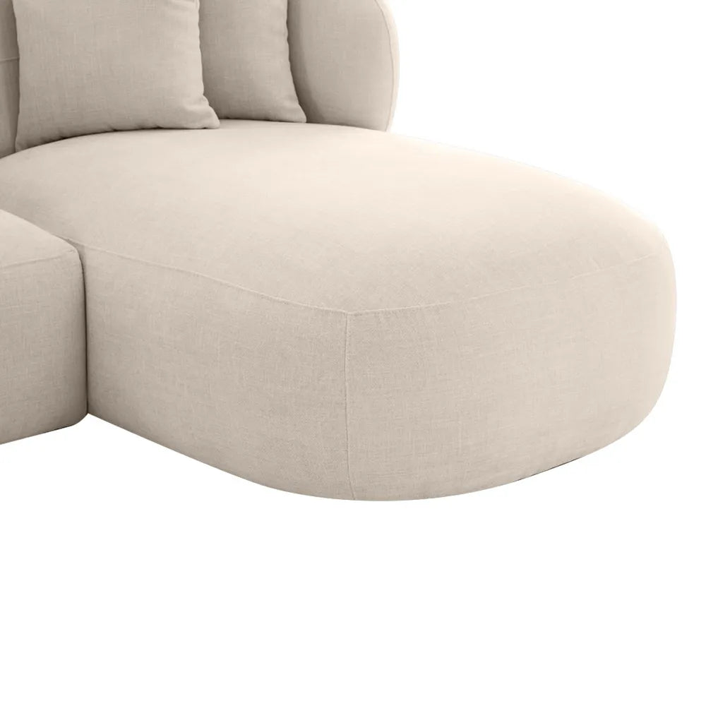 Greenwich 3 Seater Sofa w Right Chaise - Ivory Chenille