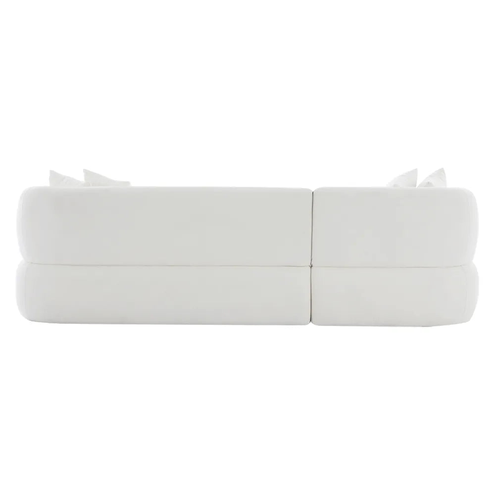 Greenwich 3 Seater Sofa w Left Chaise - Ivory Chenille