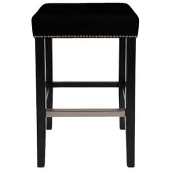Canyon Black Kitchen Stool - Natural Linen
