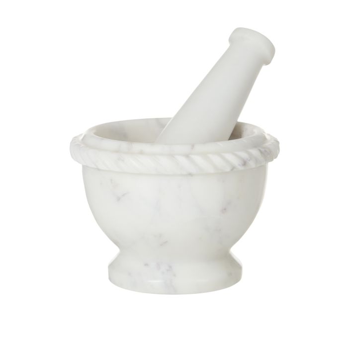 MARGOT MARBLE MORTAR & PESTLE WHITE