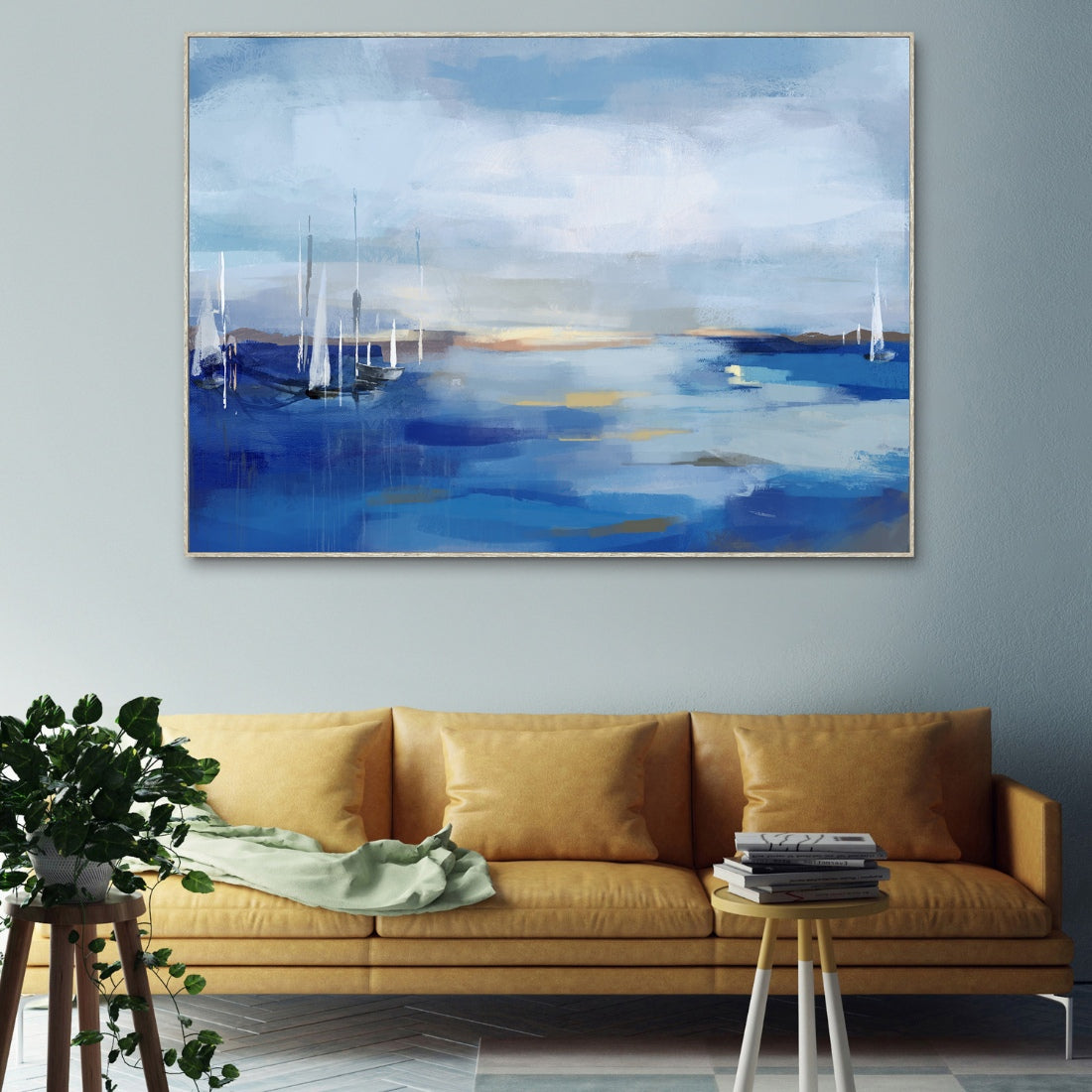 Coastal Horizon Haven Framed Canvas