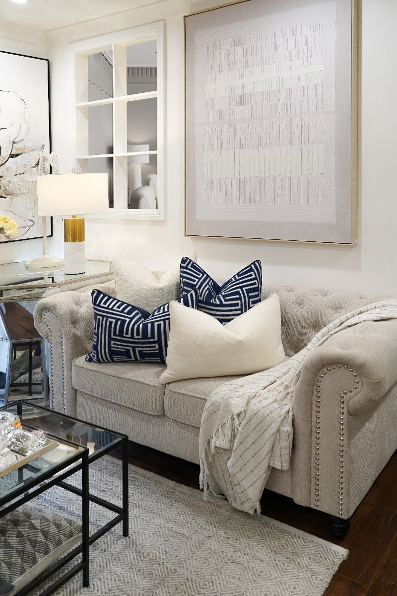 Navy Maze Cushion