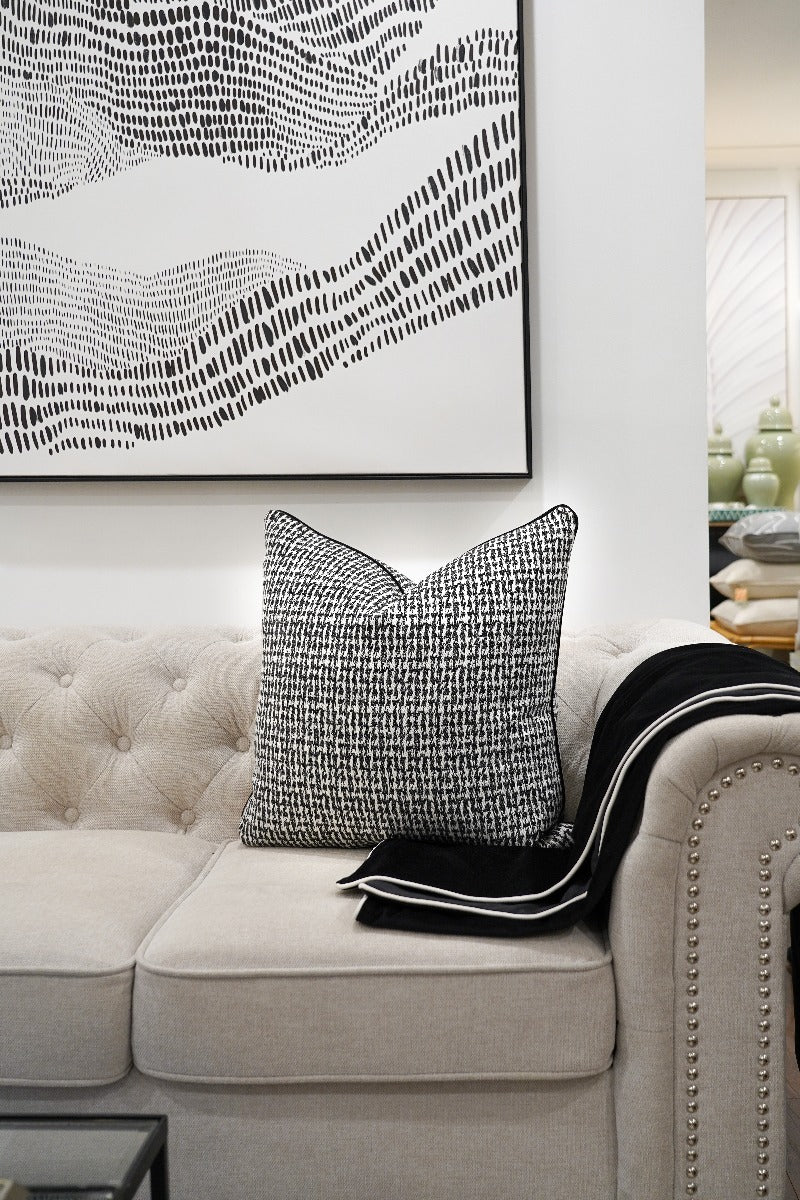 Monochrome Tweed Cushion