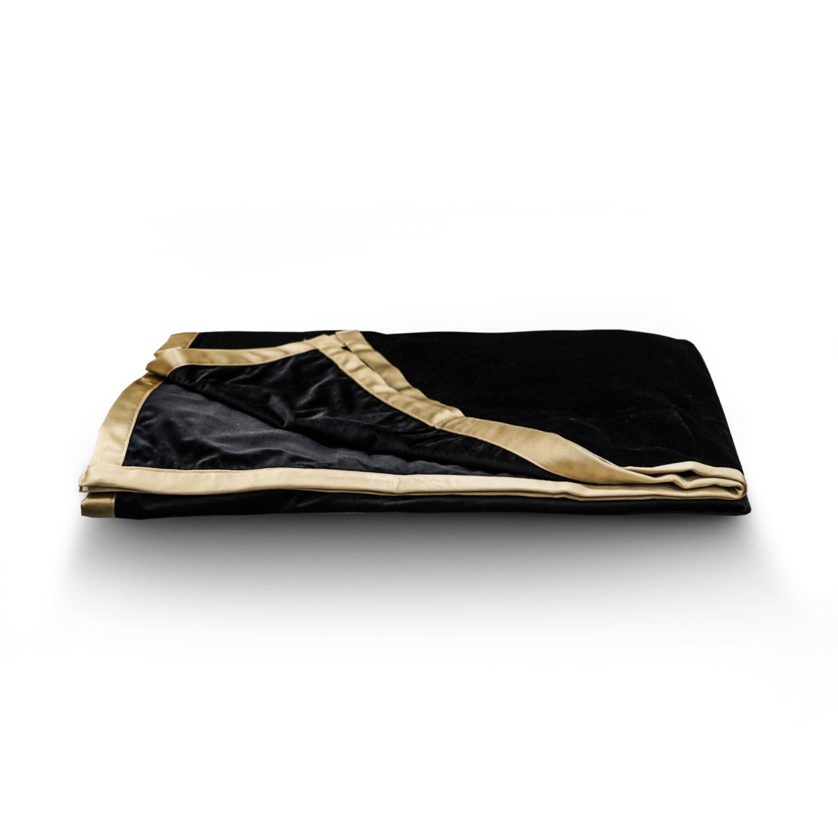 Midnight Velvet Gold Piped Throw