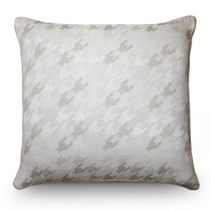 Ivory Houndstooth Cushion - 55x55CM