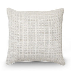 Textured Grid Beige Cushion