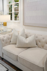 Textured Grid Beige Cushion