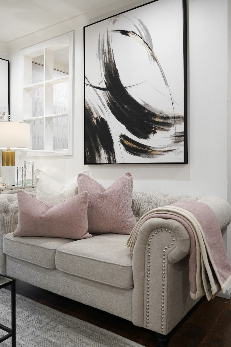 Blush Ribbed Chic Throw