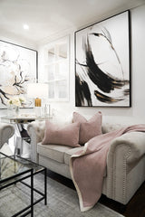 Blush Ribbed Chic Throw